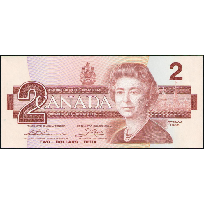 Канада 2 доллара 1986 год , АUNC