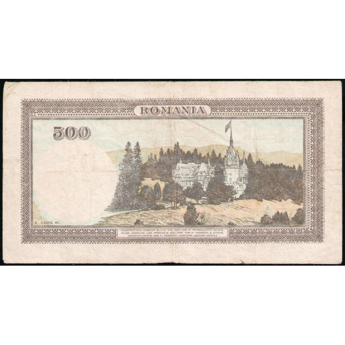 Румыния 500 Леев 1940 год