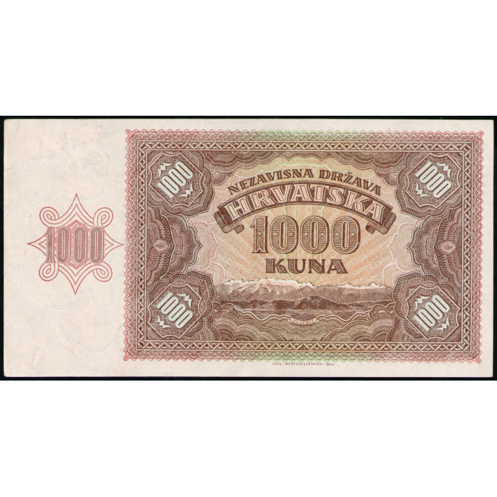 Хорватия 1000 Куна 1941 год 