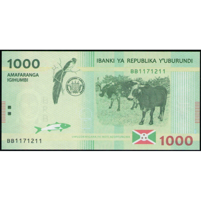 Бурунди 1000 Франков 2015 год , UNC