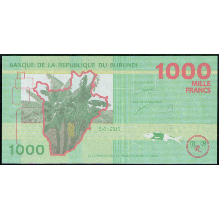 Бурунди 1000 Франков 2015 год , UNC