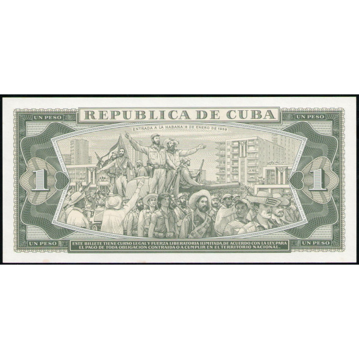 Куба 1 песо 1985 год , UNC
