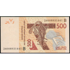 Бенин 500 франков 2024 год , UNC 