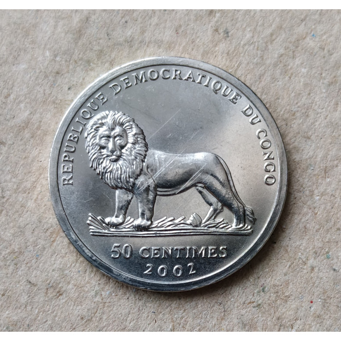 Конго 50 сентим 2002 год , Лев , Английский путешественник Верни Ловетт Камерон