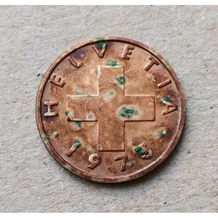 Швейцария 1 Раппен 1973 год , Колос пшеницы