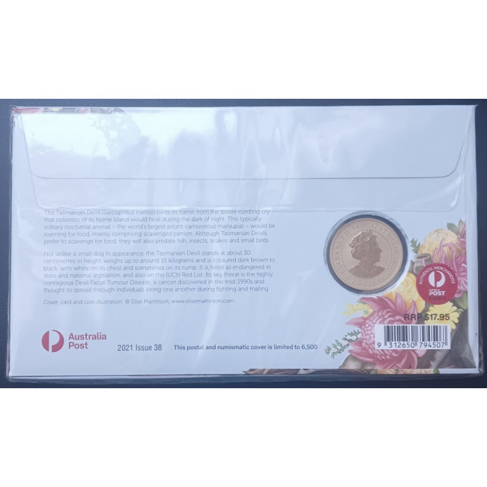 Австралия 1 Доллар 2021 год , Тасманийский Дьявол