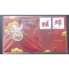 Тувалу 1 Доллар 2021 год , Китайский Новый Год , Год Быка , Цветная