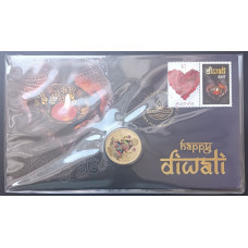 Тувалу 1 Доллар 2017 год , Фестиваль Дивали , Богиня Лакшми , Цветная