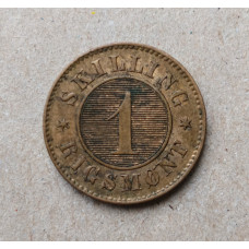 Дания 1 скиллинг 1872 год