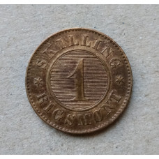 Дания 1 скиллинг 1856 год