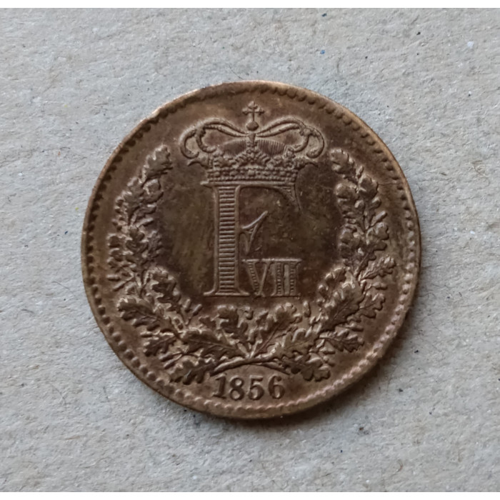 Дания 1 скиллинг 1856 год