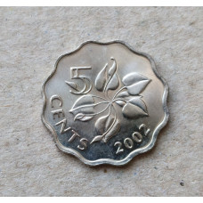 Свазиленд 5 Центов 2002 год , Лилия