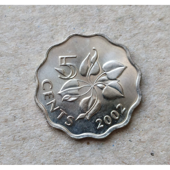 Свазиленд 5 Центов 2002 год , Лилия