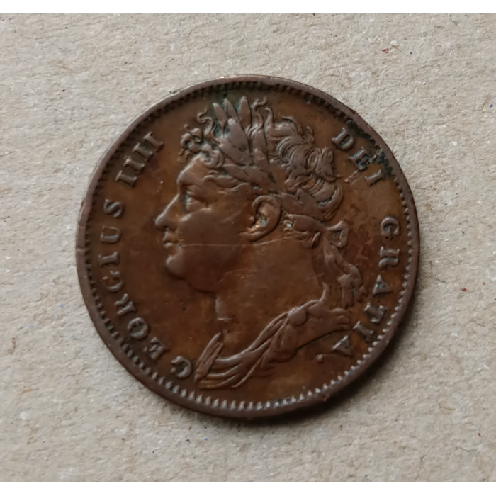 Великобритания 1 фартинг 1825 год , Георг 4