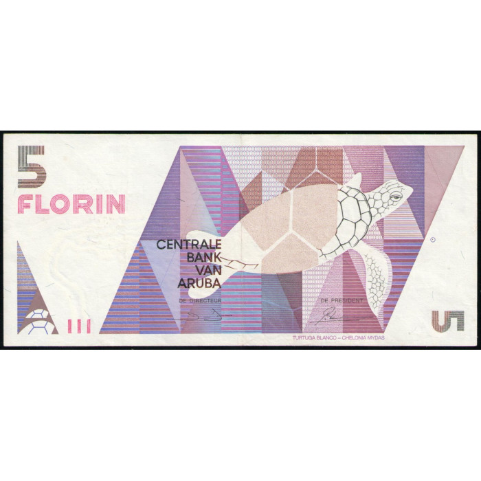 Аруба 5 Флоринов 1990 год , VF
