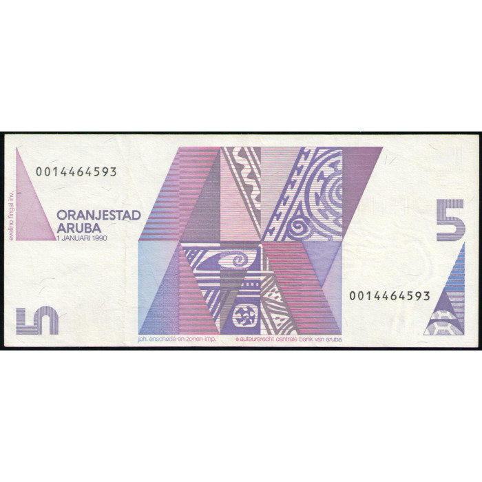 Аруба 5 Флоринов 1990 год , VF