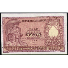 Италия 100 Лир 1951 год , Афина