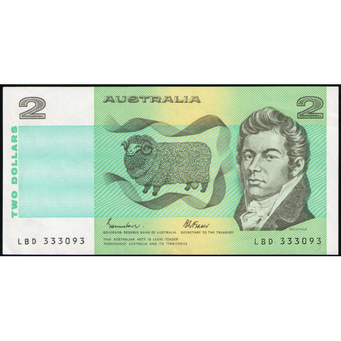 Австралия 2 Доллара 1985 год , АUNC , Джон Макартур , Овца 