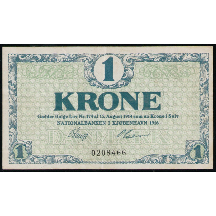 Дания 1 Крона 1916 год