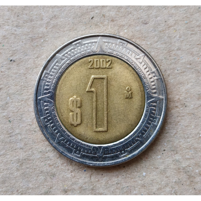 Мексика 1 Песо 2002 год , Биметалл