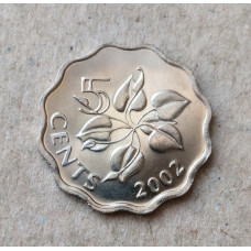 Свазиленд 5 Центов 2002 год , Лилия