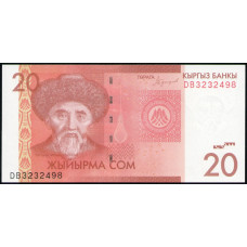 Киргизия 20 Сом 2016 год , UNC 