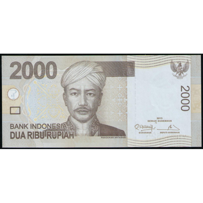 Индонезия 2000 Рупий 2013 год , UNC, Принц Антасари