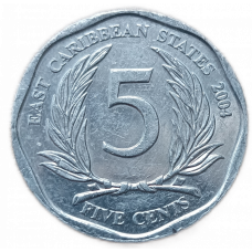 Восточные Карибы 5 Центов 2004 год