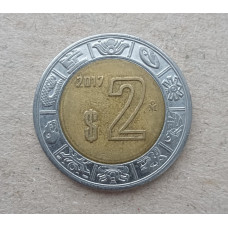 Мексика 2 Песо 2017 год , Биметалл