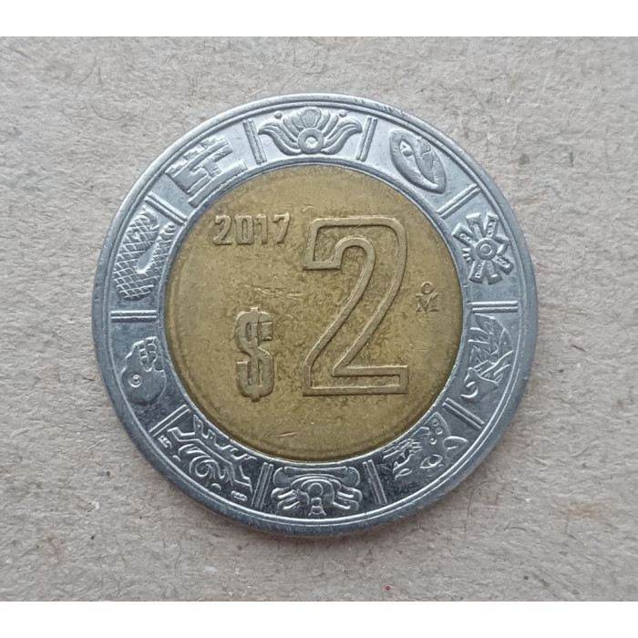 Мексика 2 Песо 2017 год , Биметалл