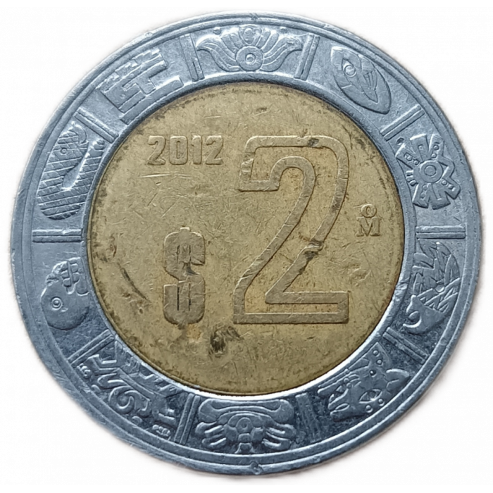 Мексика 2 Песо 2012 год , Биметалл