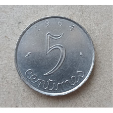 Франция 5 Сентим 1964 год