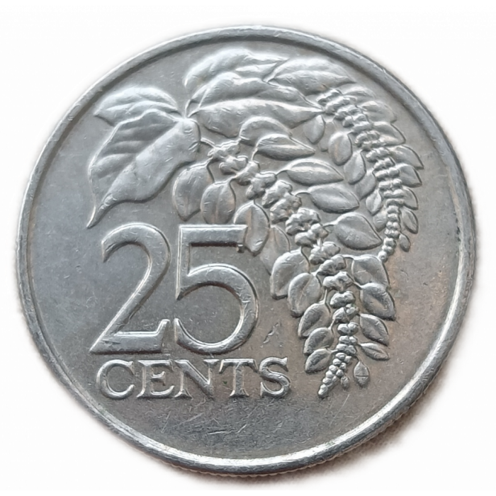 Тринидад и Тобаго 25 Центов 2007 год , Цветок Чаконии