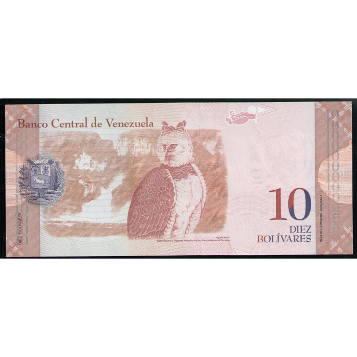 Венесуэла 10 Боливар 2013 год , UNC , Вождь , Американский орел гарпия