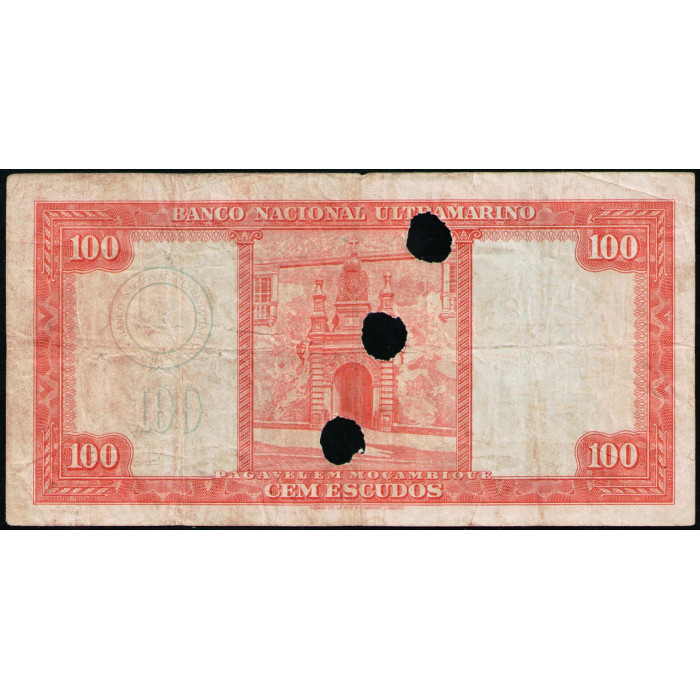 Мозамбик 100 эскудо 1958 год , Гашение