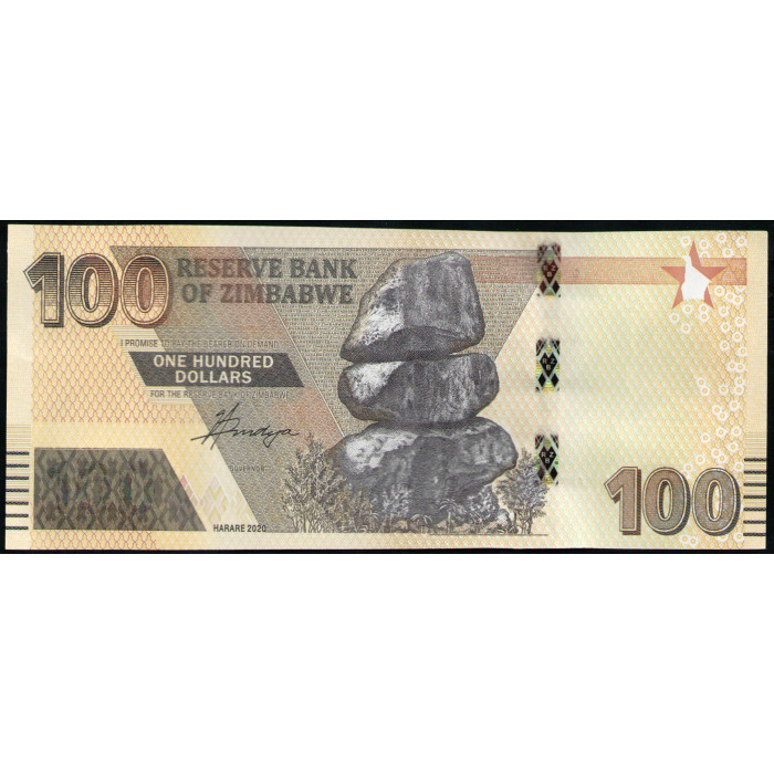 Зимбабве 100 Долларов 2020 год , UNC