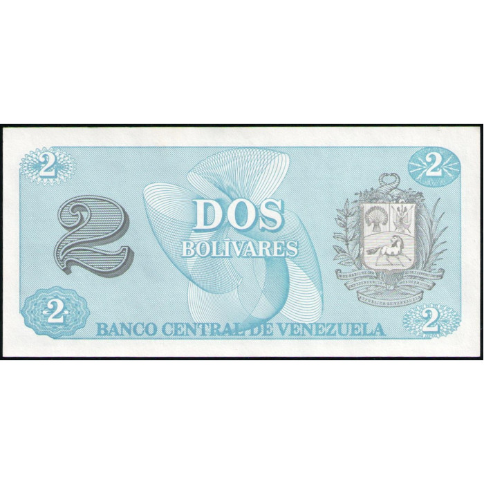 Венесуэла 2 Боливара 1989 год , АUNC , Симон Боливар