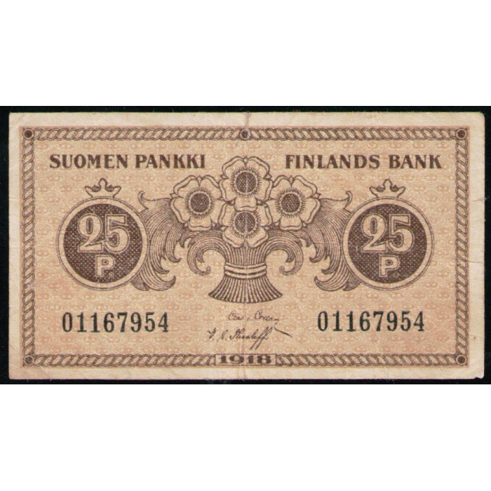 Финляндия 25 пенни 1918 год