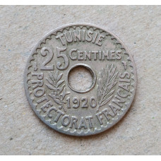 Тунис 25 Сентим 1920 год , Французский протекторат
