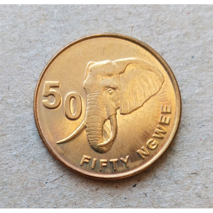 Замбия 50 Нгве 2012 год , Слон