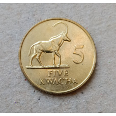 Замбия 5 Квача 1992 год , Сернобык , Саблерогая антилопа