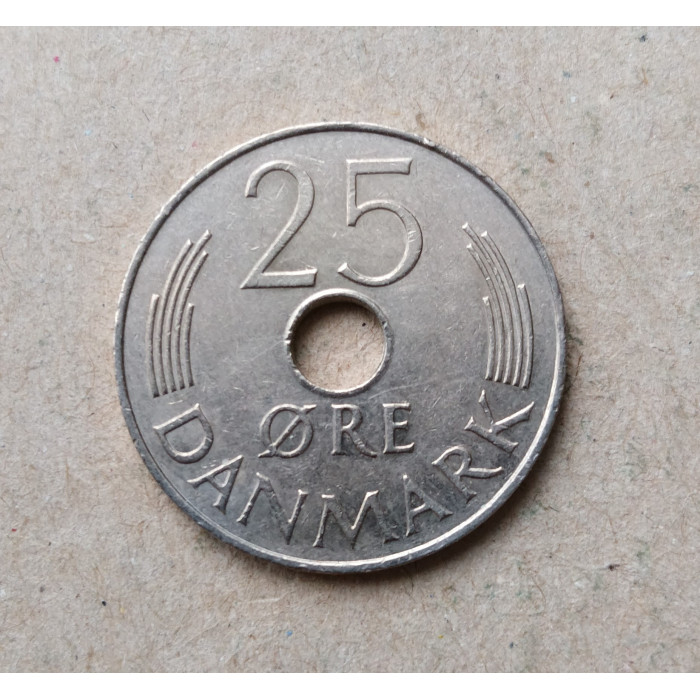 Дания 25 Эре 1976 год 