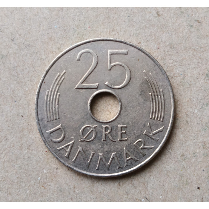 Дания 25 Эре 1986 год 