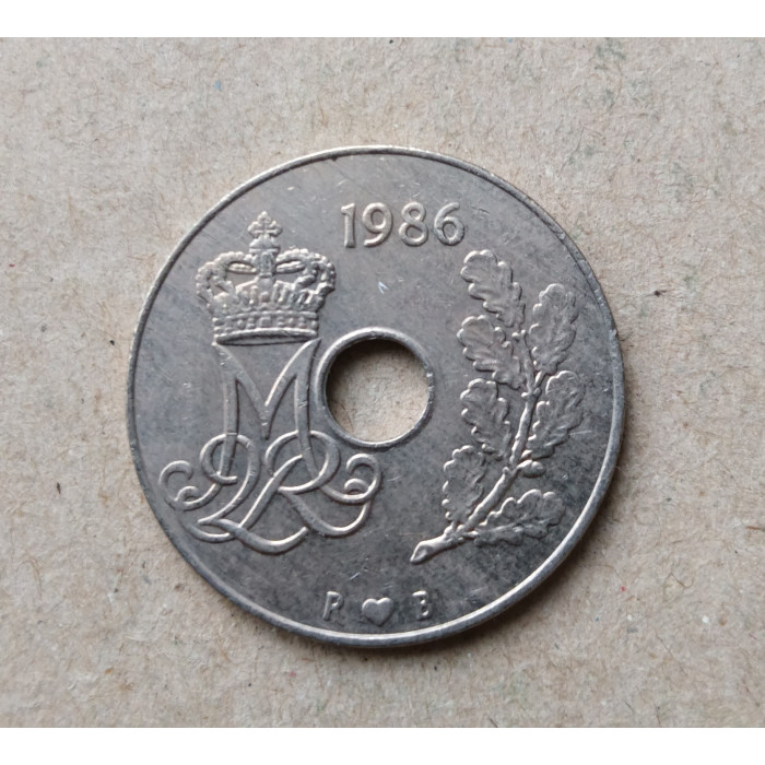 Дания 25 Эре 1986 год 