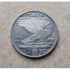 Италия 50 Чентезимо 1940 год , Орел