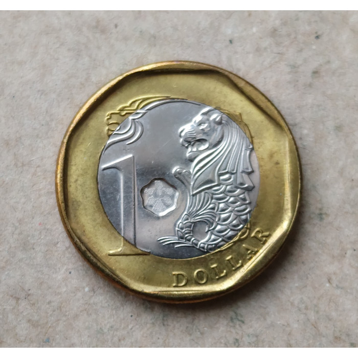 Сингапур 1 Доллар 2018 год , Биметалл