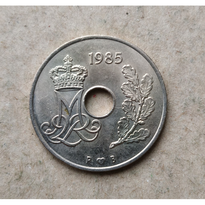 Дания 25 Эре 1985 год 