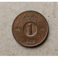 Швеция 1 Эре 1953 год