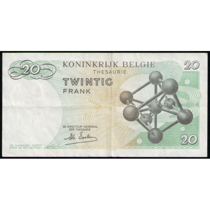 Бельгия 20 франков 1964 год