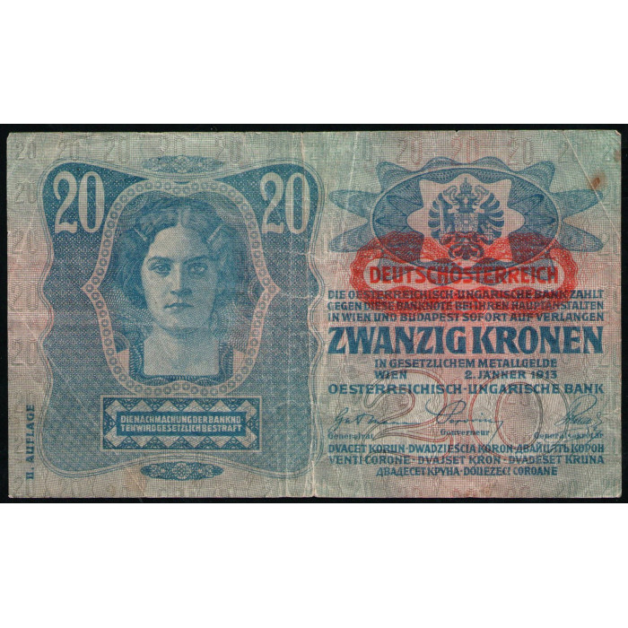 Австрия 20 Крон 1913 год 